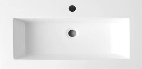 Neuer Compact wastafel met twee kraangaten 100 wit