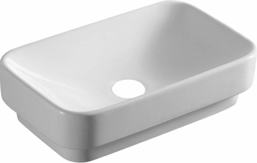 GO by Van Marcke Amon semiopbouwwastafel 49x30x13.5cm rechthoek porselein wit TR4120A