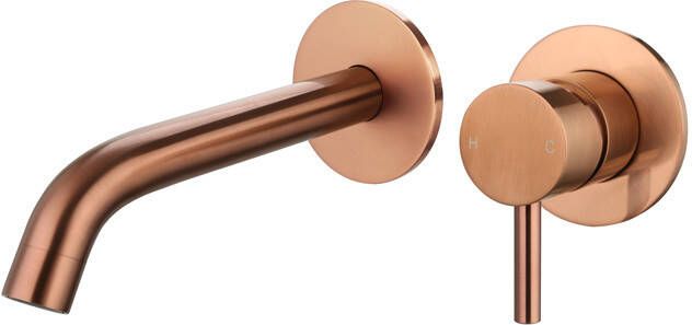 Neuer inbouw wastafelmengkraan rond brons