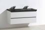 Neuer Infinity badkamermeubel Trend Stone dubbele wastafel met kraangaten 120 glans wit - Thumbnail 1