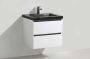 Neuer Infinity badkamermeubel Trend Stone wastafel met kraangat 60 glans wit - Thumbnail 1