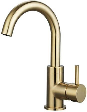 Neuer Largo wastafelmengkraan met draaibare uitloop geborsteld goud