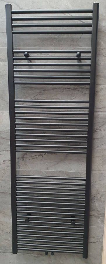 Neuer Lydia radiator met midden-onderaansluiting 180x60 mat zwart