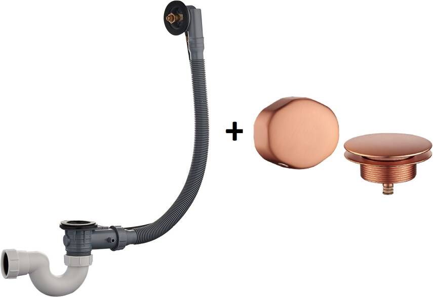 Neuer Moody badplug overloopcombinatie met waste geborsteld koper