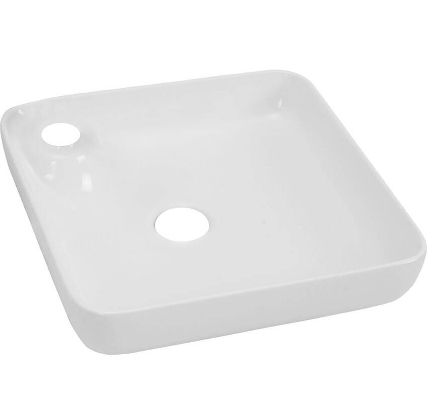 GO by Van Marcke Fontana opbouwkom vierkant 400 x 400 x 125 mm porselein wit met kraangat HDA057 - Foto 2