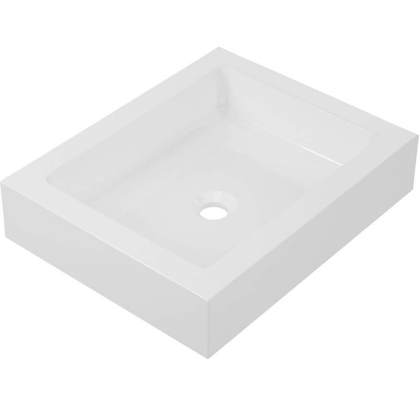 Nemo Go Ziva opbouwkom rechthoeking 500 x 400 x 112 mm mineraalcomposiet mat wit zonder kraangat 607006051033