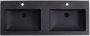 Neuer Quartz Classic dubbele wastafel met kraangaten 120 zwart - Thumbnail 1