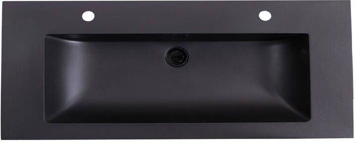 Neuer Quartz Classic wastafel met kraangaten 120 zwart