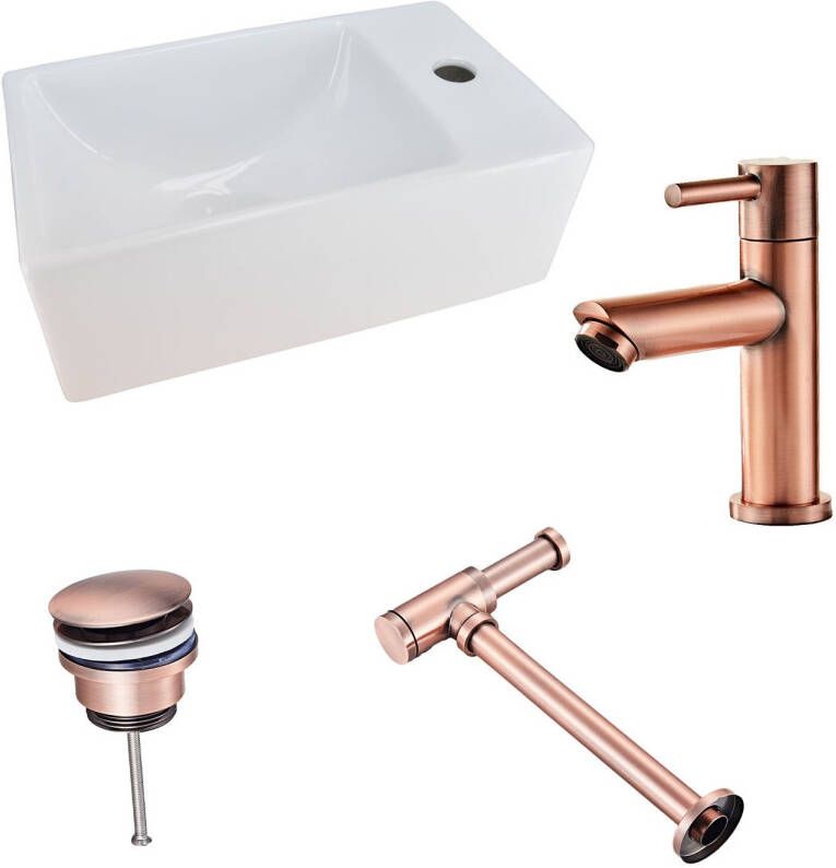 Neuer Rhea xxs fonteinset met koper kraan en toebehoren rechts