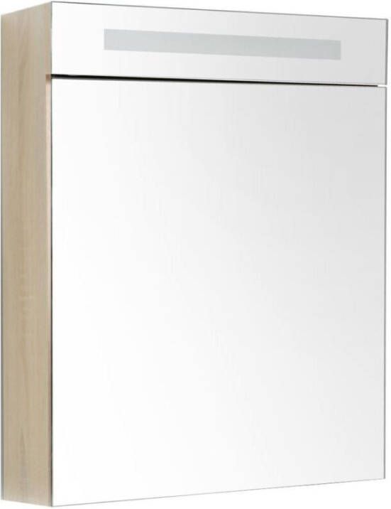 Neuer spiegelkast met verlichting links 60 light wood