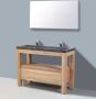 Neuer Wood Robusta badkamermeubel Trend Stone dubbele wastafel 120 - Thumbnail 1