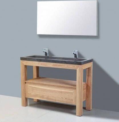 Neuer Wood Robusta badkamermeubel Trend Stone wastafel kraangat 100