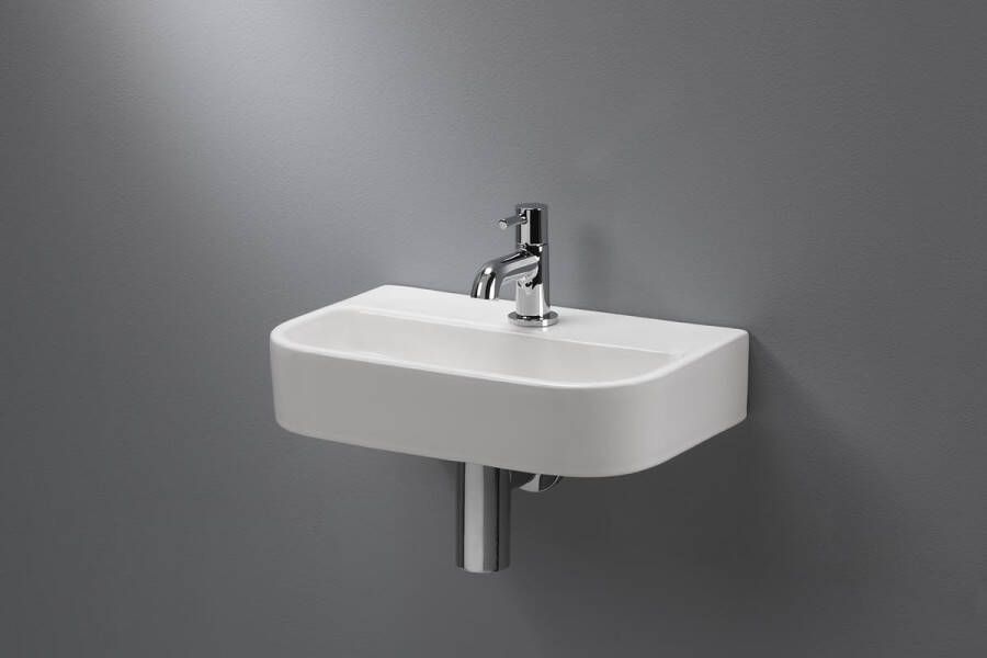 Novara Fontana keramische fontein kraan gat 38x24 5x8 cm wit