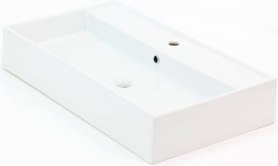 Novara Legato wastafel keramiek met overloop 80x46x14 5