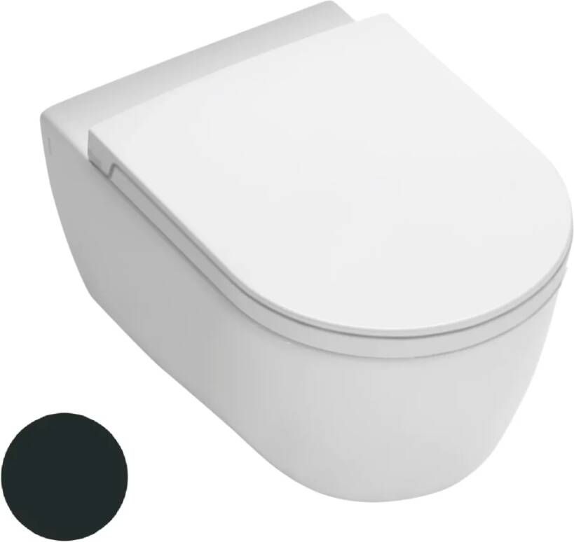 Novara Primo hangend toilet met toiletzitting 48 mat zwart