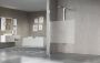 Novellini Giada inloopdouche H 118 120x195cm met muursteun 100cm mat chroom profiel en helder glas met satinband giadah120-44b - Thumbnail 2