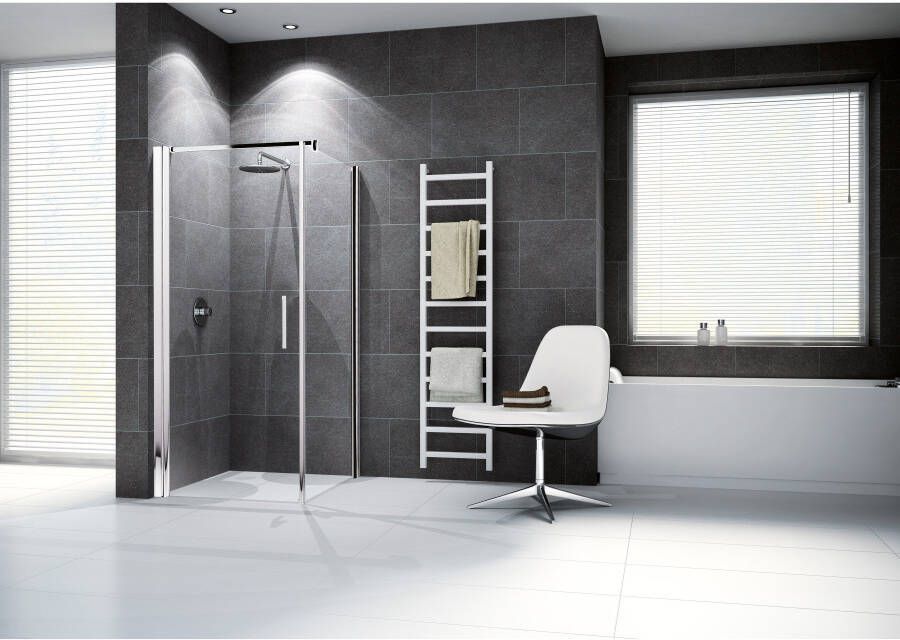 NOVELLINI Giada F Douchewand rechthoekig vast 1950 x 870mm(HxB ) profiel mat chroom 6mm glas helder - Foto 2