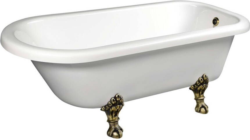 Polysan Foxtrot vrijstaand bad op pootjes 170x75x47cm bronzen poten wit