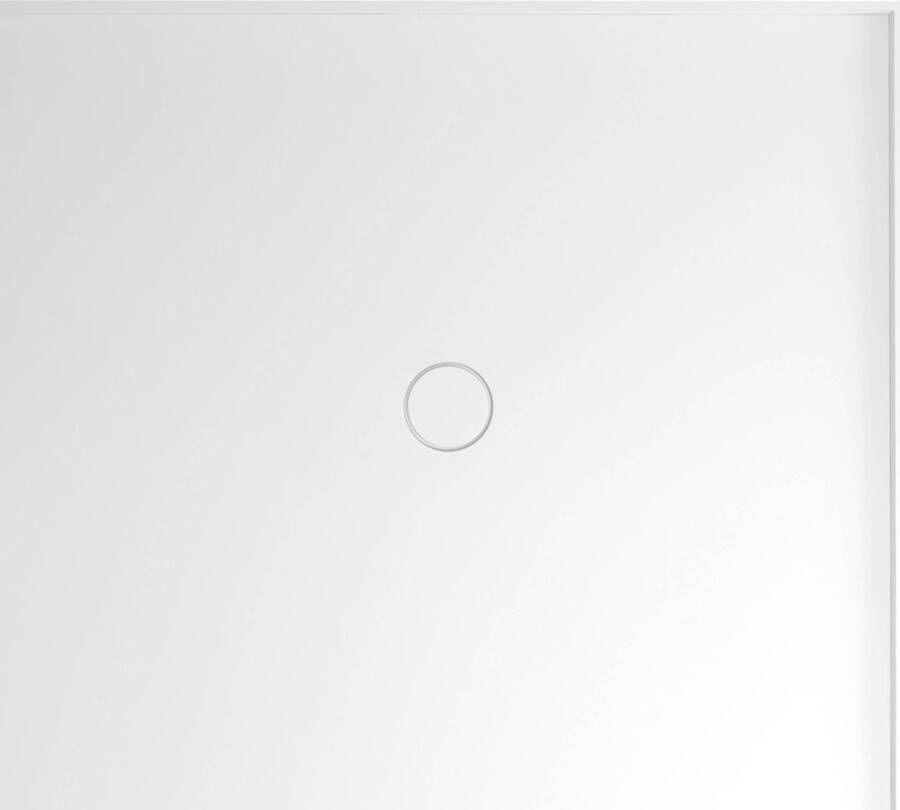 Polysan Mirai rechthoekige kunst-marmeren Douchebak 100x90x1 8cm rechts wit