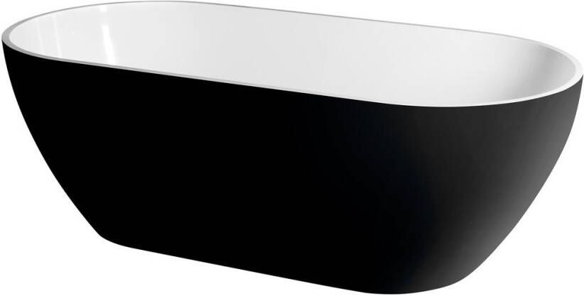 Polysan Reduta composiet vrijstaand bad 150x75 cm bicolor wit zwart