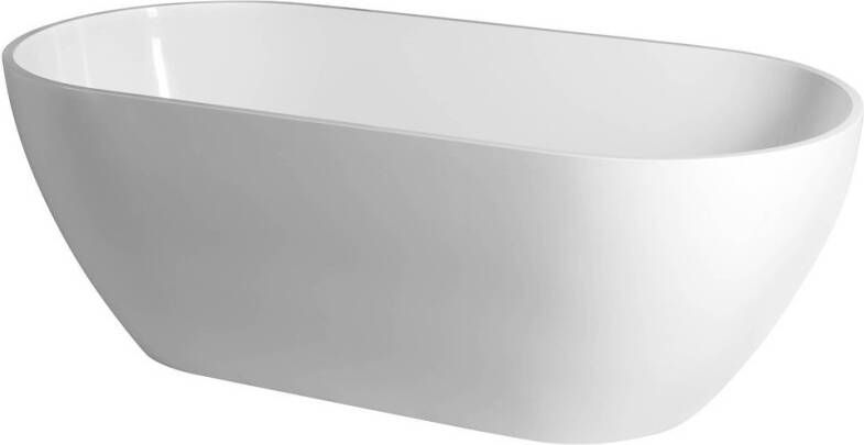 Sapho Vrijstaand Bad Reduta Gegoten Marmer 150x75x46 cm Wit