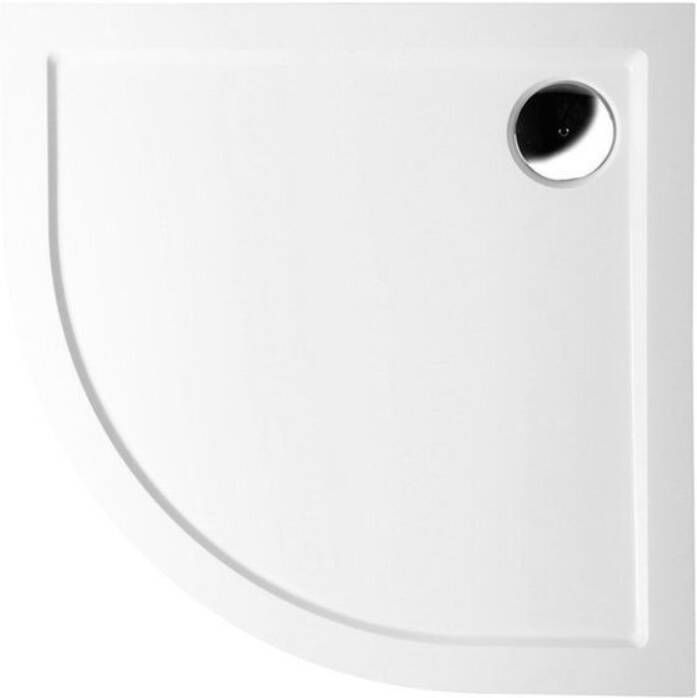 Sapho Douchebak Gegoten Marmer Sera 90x90x4 cm Kwartrond Wit OP = OP