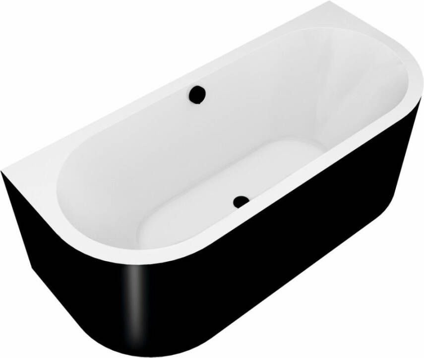 Polysan Ligbad Viva 170x75x60 cm Half Vrijstaand Zwart Wit