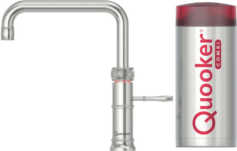Quooker Classic Fusion Square kokend waterkraan met COMBI boiler RVS