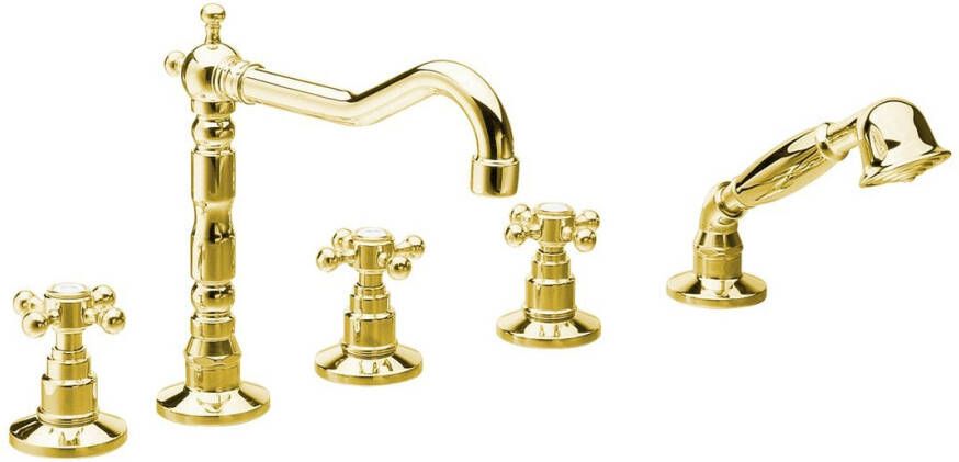 Sapho Badrandkraan Antea 3-kruisgreep Mengkraan Retro Compleet 5-gats Goud