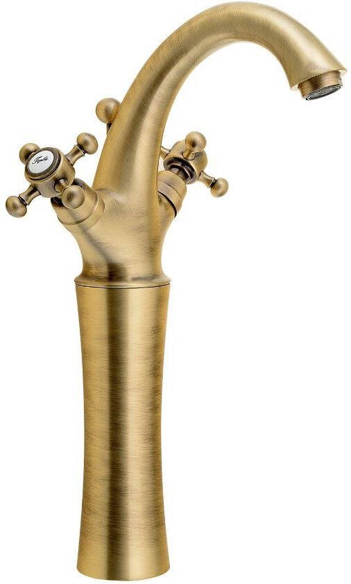 Sapho Wastafelmengkraan Antea 2-knop Gebogen Hoog 30 cm Brons (incl. pop-up waste)