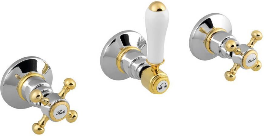 Reitano Rubinetteria Antea Inbouw Douchemengkraan 2 uitgangen chroom goud