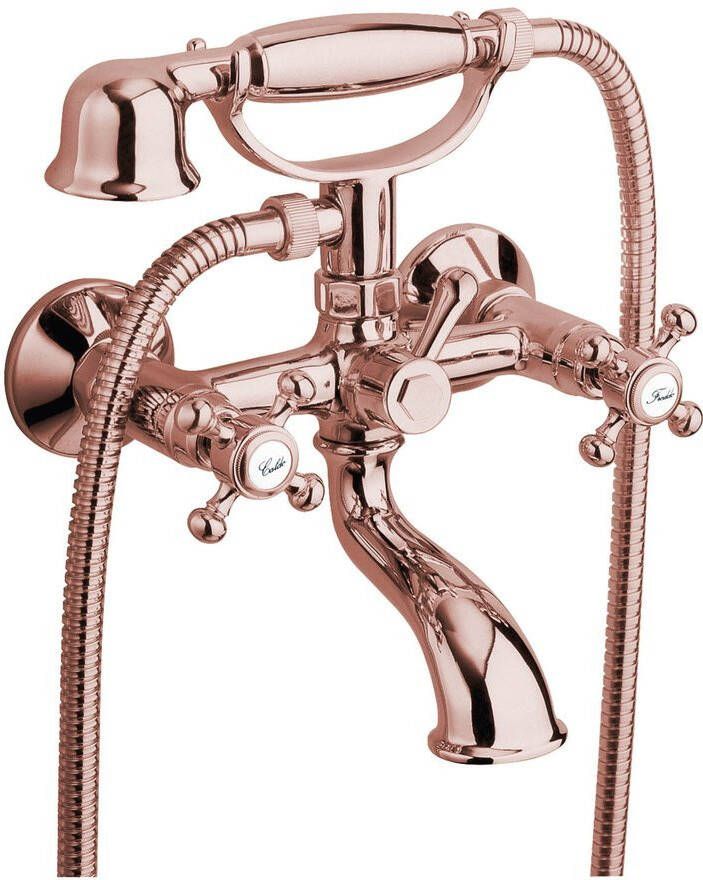 Reitano Rubinetteria Antea Wandmontage badmengkraan incl. handDouche roze goud