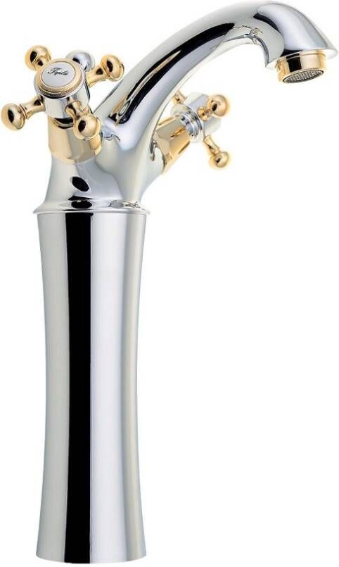 Reitano Rubinetteria Reitano Antea wastafelmengkraan 25.5 cm chroom goud inclusief pop-up waste