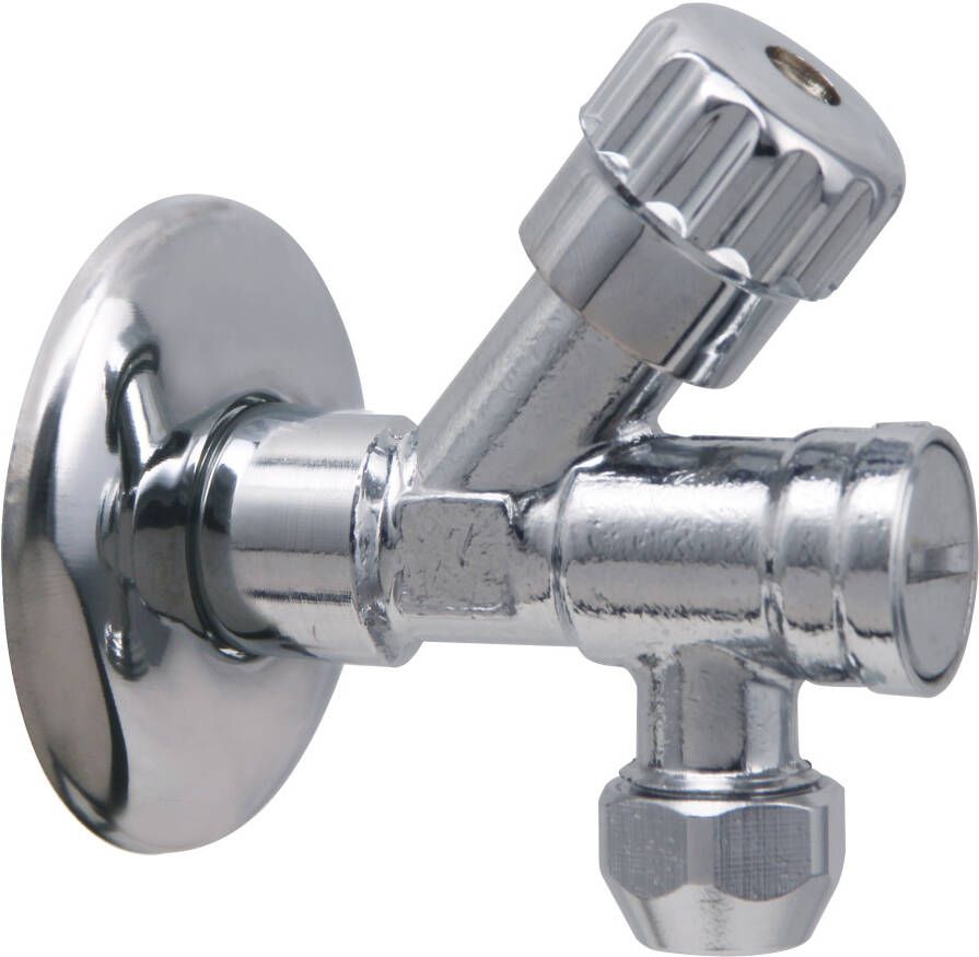Riko luxor hoekstopkraan met filter 1 2" x 3 8" of knel 10 mm chroom