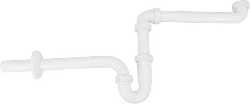 Wiesbaden Riko ruimtebesparende sifon voor wastafel 5 4"x32mm wit