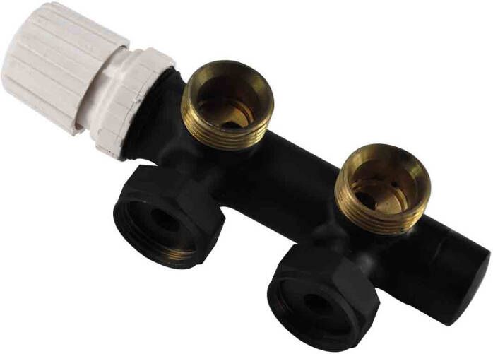 Wiesbaden Thermostatisch Onderblok 3 4 Haaks Links Mat Zwart Zonder Knop