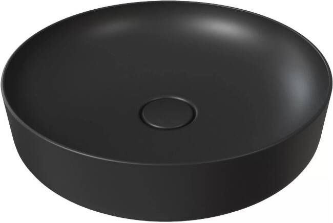 Salenzi Opbouw Waskom Form 45cm Mat Zwart (inclusief bijpassende afvoerplug)