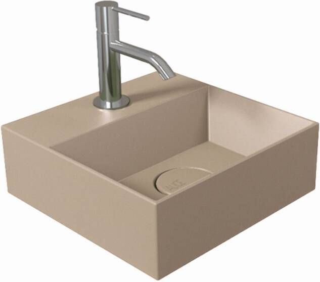 Salenzi Spy fontein 30x30 cm mat taupe (incl. bijpassende clickwaste)