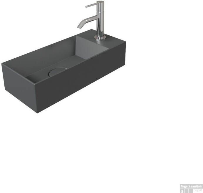 Salenzi Fontein Spy 45x20 cm Mat Antraciet (inclusief bijpassende waste) OUTLET - Foto 2