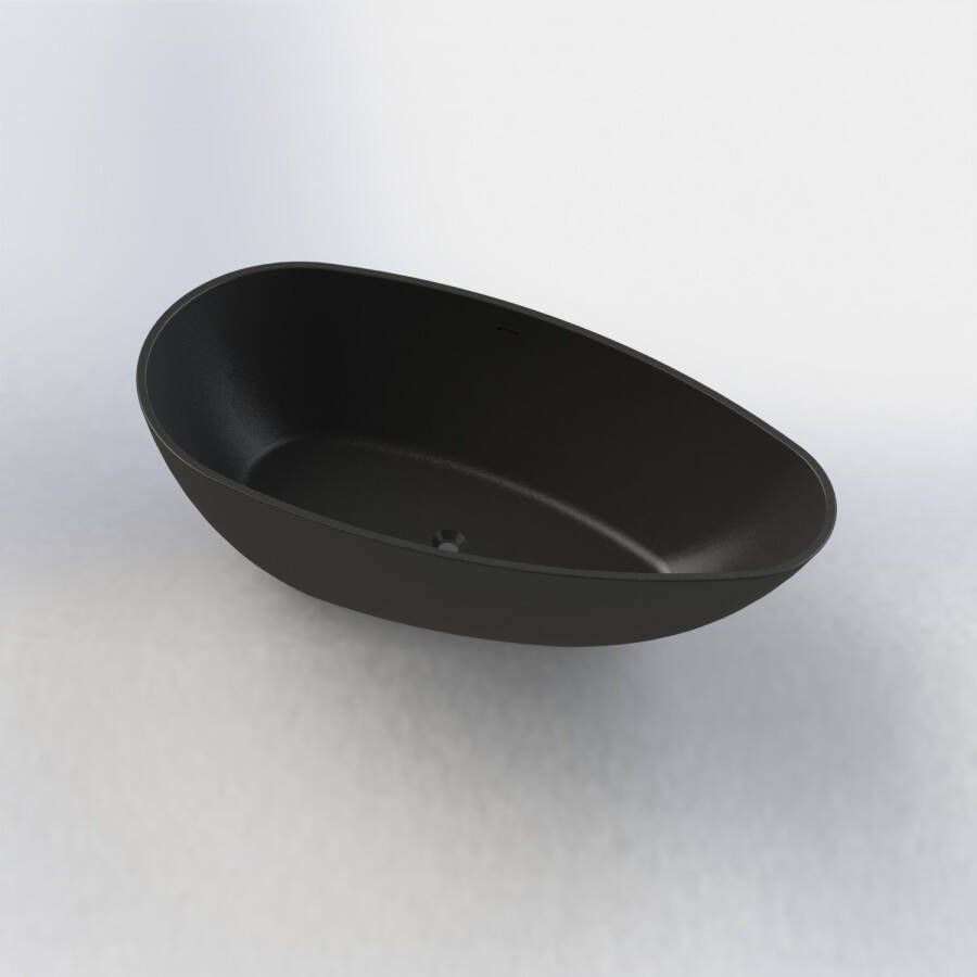 Salenzi Vrijstaand Ligbad Unica 170x86x54 cm Cast Marble Mat Zwart