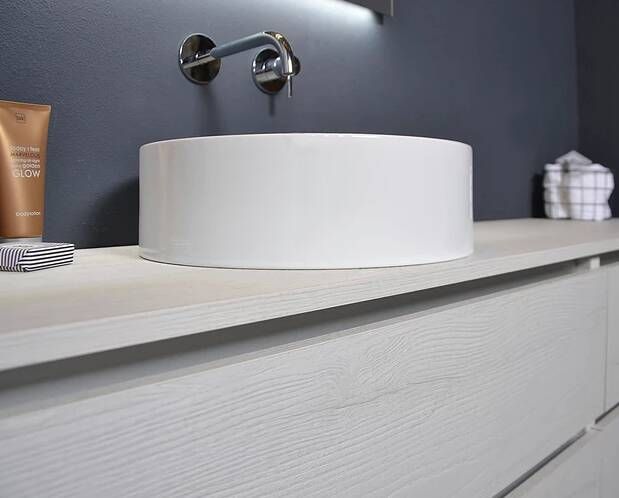 Sanibell Ink Yale rond porseleinen opzetwastafel 40cm glanzend wit