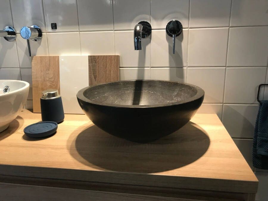 Sanibell Pro Line opzetwastafel hardstenen kom 40cm