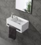 Saniclear Bali solid surface fontein links 36x20cm mat wit - Thumbnail 1