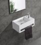 Saniclear Bali solid surface fontein rechts 36x20cm mat wit - Thumbnail 1