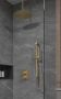 Saniclear Brass inbouw regendouche met glijstang en plafondarm 20 geborsteld messing - Thumbnail 1
