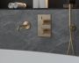 Saniclear Brass rechthoekige inbouw badkraan geborsteld messing - Thumbnail 3