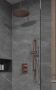 Saniclear Copper inbouw regendouche met glijstang en plafondarm 20 geborsteld koper - Thumbnail 1