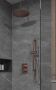 Saniclear Copper inbouw regendouche met glijstang en plafondarm 30 geborsteld koper - Thumbnail 2