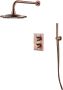 Saniclear Copper inbouw regendouche met wandarm en 30cm hoofddouche - Thumbnail 4