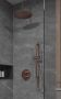 Saniclear Copper ronde inbouw regendouche met glijstang en plafondarm 30 geborsteld koper - Thumbnail 3